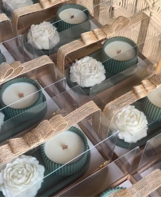 Ceramic Pot Candle Set With Acrylic Box Packaging