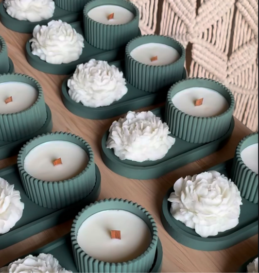 Ceramic Pot Candle Set With Acrylic Box Packaging